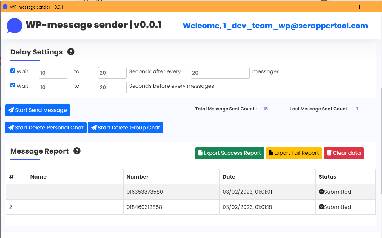 WP-message sender chrome谷歌浏览器插件_扩展第4张截图