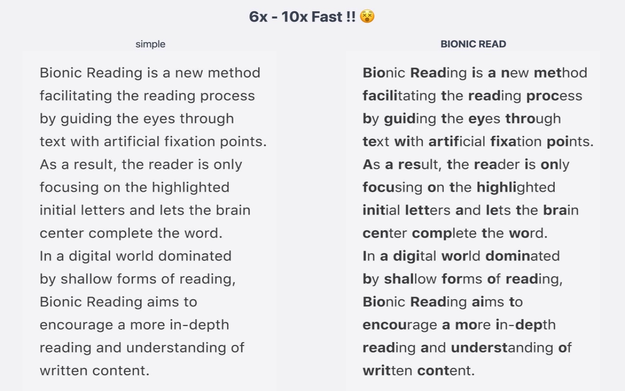 BIONIC Reads chrome谷歌浏览器插件_扩展第2张截图