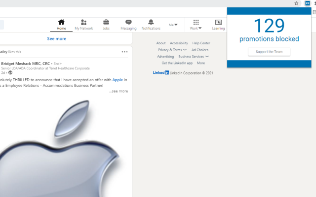 Zelos - AdBlock for LinkedIn chrome谷歌浏览器插件_扩展第4张截图