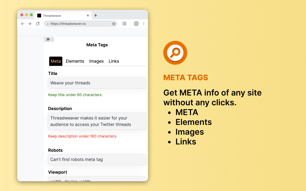 Meta Explorer chrome谷歌浏览器插件_扩展第1张截图
