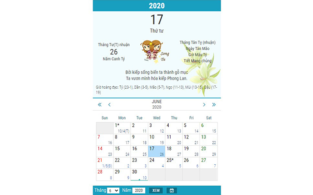 Vietnamese Calendar chrome谷歌浏览器插件_扩展第2张截图