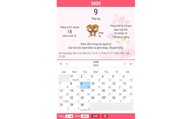 Vietnamese Calendar chrome谷歌浏览器插件_扩展第4张截图