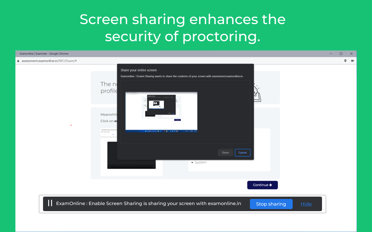 Examonline : Screen Sharing chrome谷歌浏览器插件_扩展第1张截图