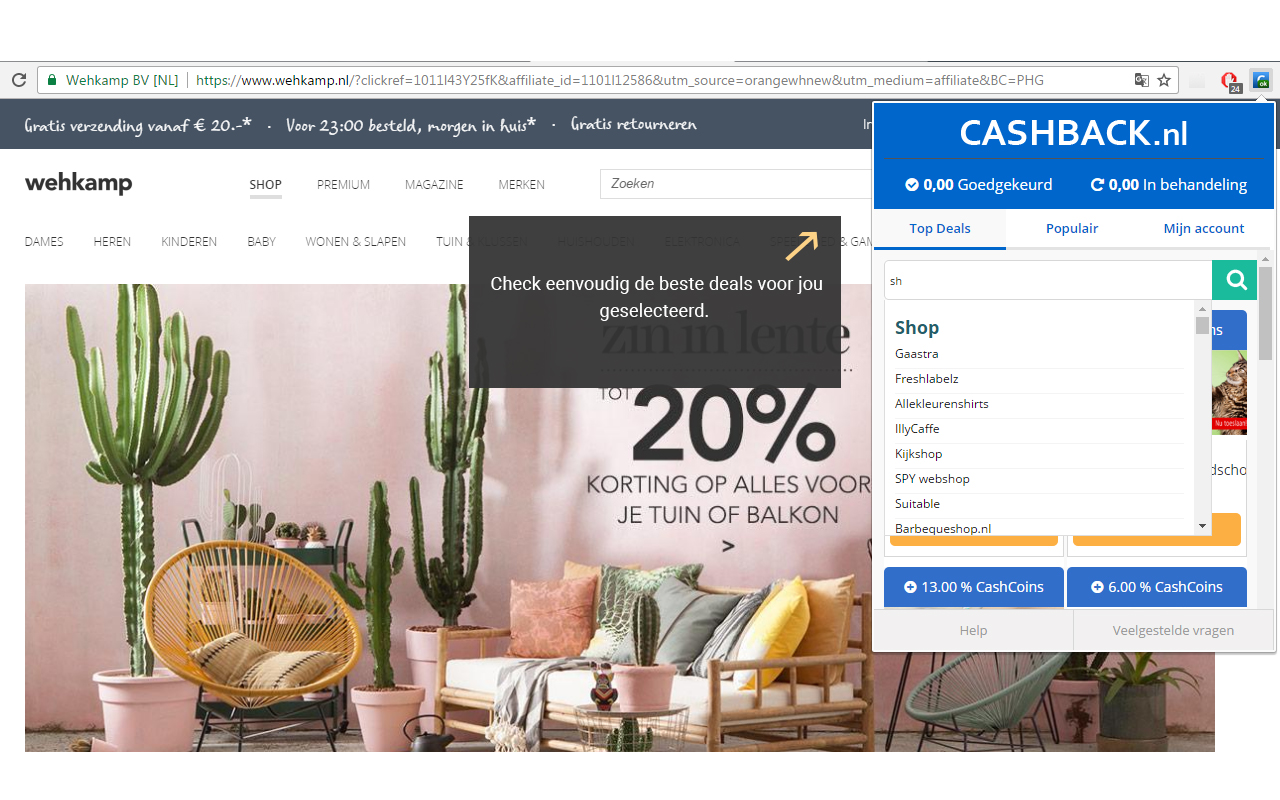 Cashback.nl chrome谷歌浏览器插件_扩展第2张截图