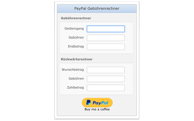 PayPal Gebührenrechner chrome谷歌浏览器插件_扩展第2张截图