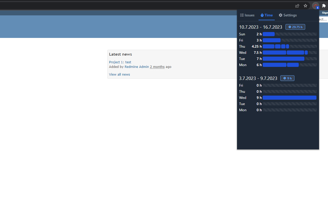 Redmine Time Tracking chrome谷歌浏览器插件_扩展第4张截图