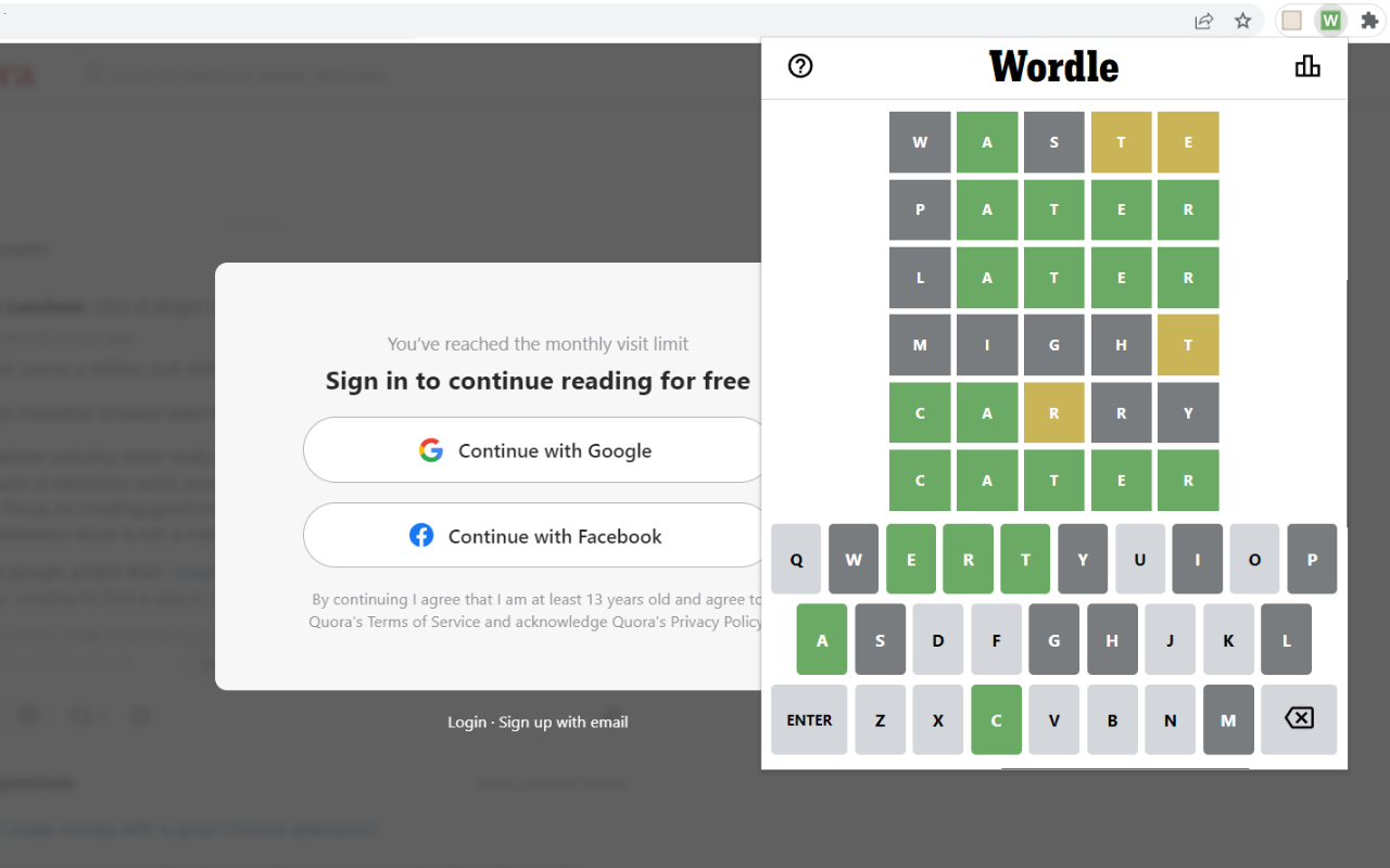 Wordle chrome谷歌浏览器插件_扩展第1张截图