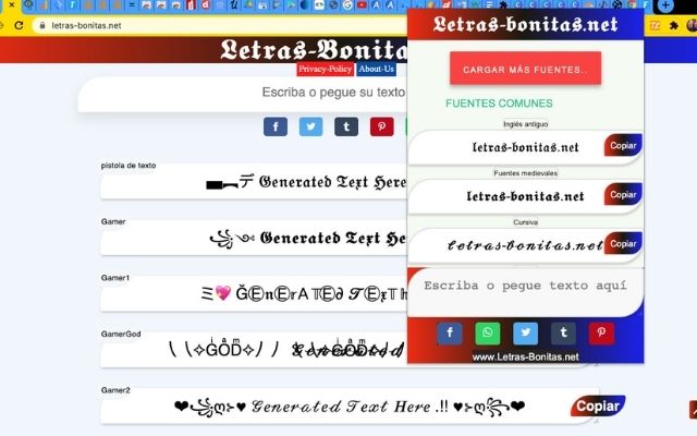 ▷Letras Bonitas⚡(☉̃ₒ☉)✅Copia y Pega fuentes𝕭 chrome谷歌浏览器插件_扩展第3张截图