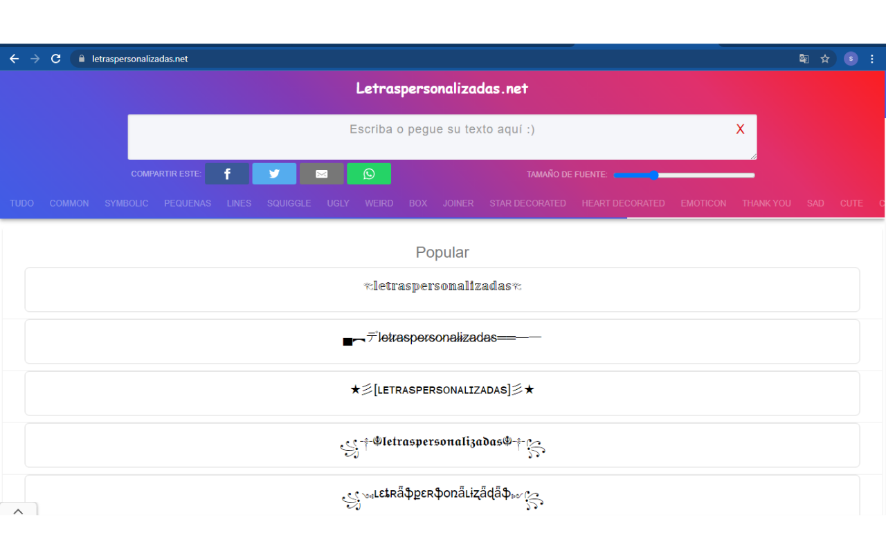 Letras Personalizadas chrome谷歌浏览器插件_扩展第1张截图