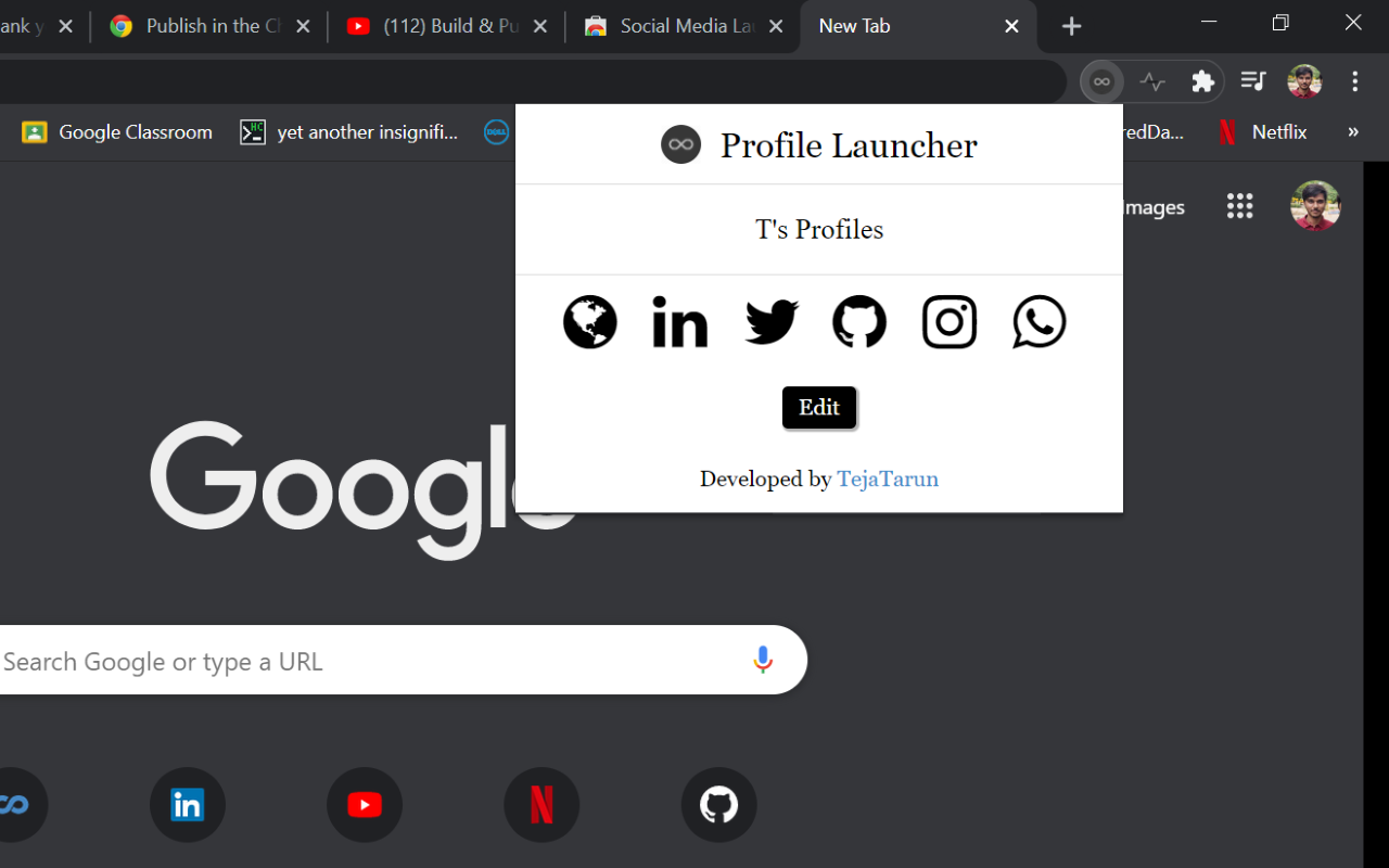 Profile Launcher chrome谷歌浏览器插件_扩展第1张截图