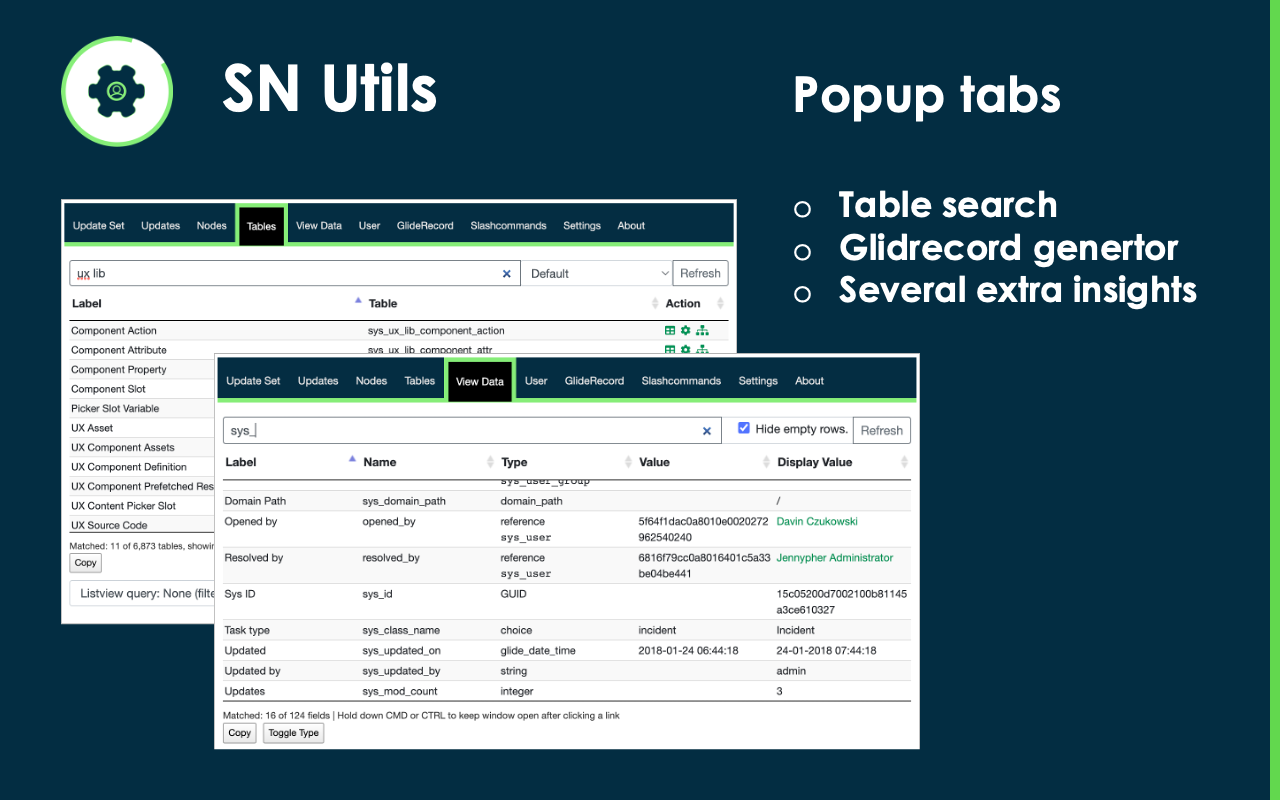 SN Utils - Tools for ServiceNow chrome谷歌浏览器插件_扩展第5张截图