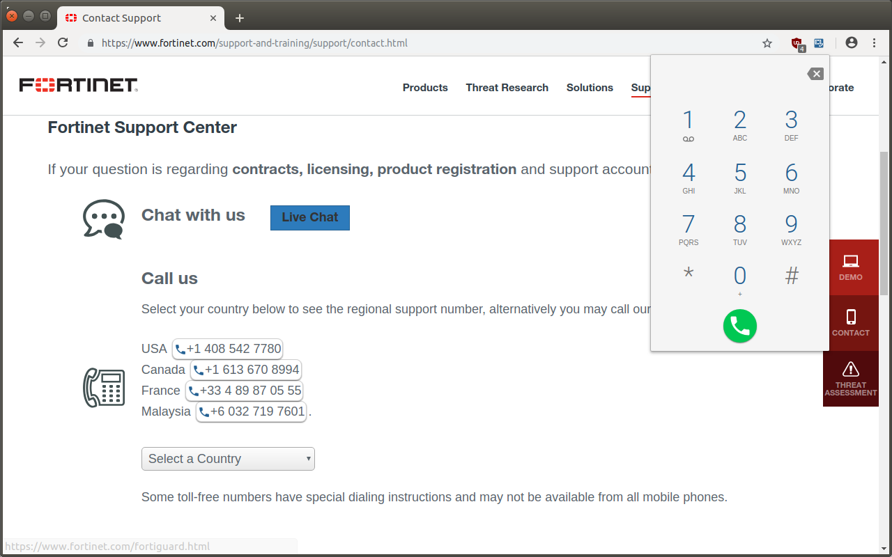 FortiVoice Click-to-dial chrome谷歌浏览器插件_扩展第1张截图