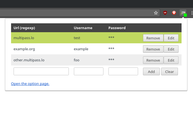 MultiPass for HTTP basic authentication chrome谷歌浏览器插件_扩展第1张截图