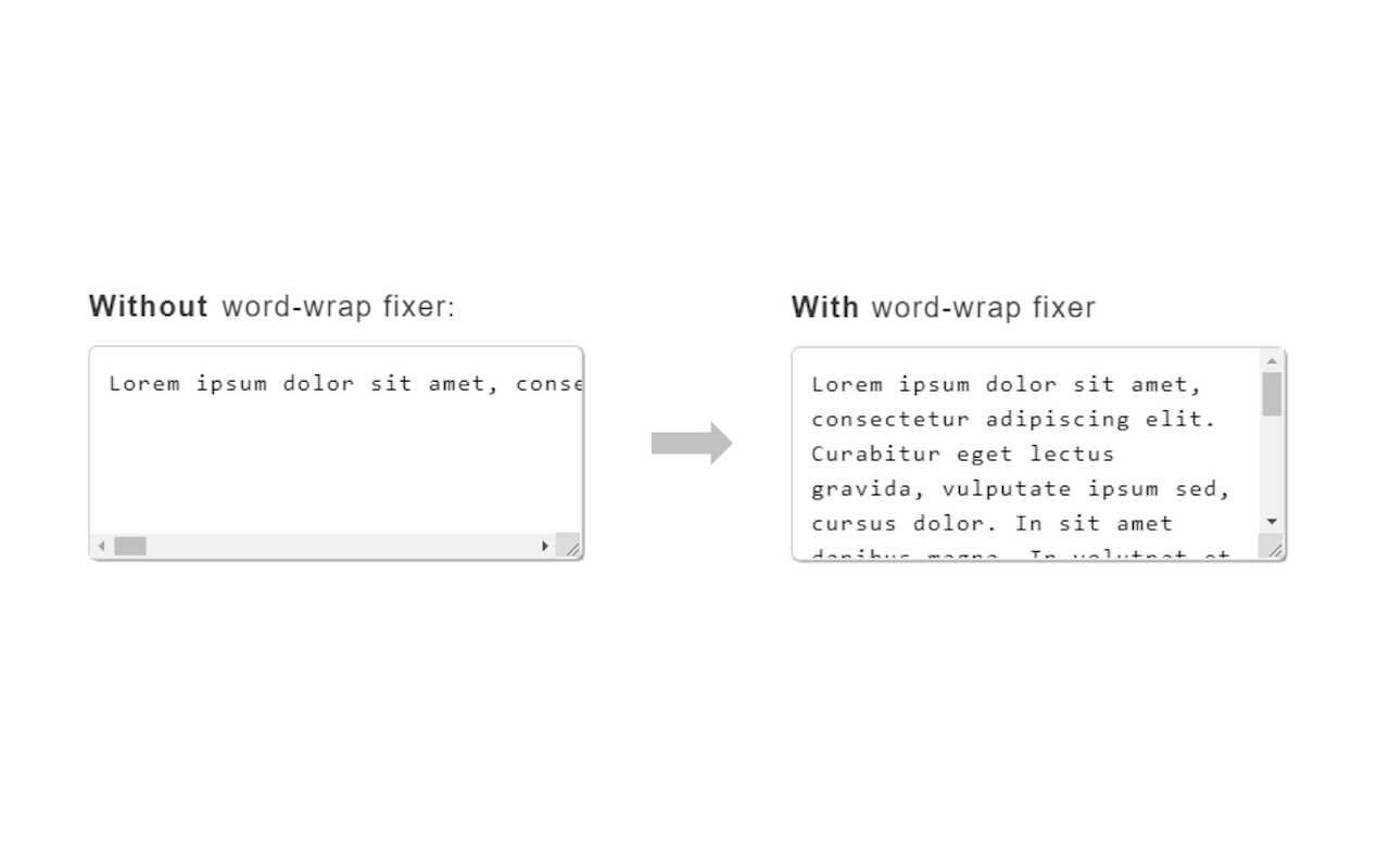 Text area word-wrap fixer chrome谷歌浏览器插件_扩展第1张截图
