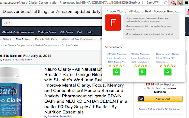 Evalute Amazon Reviews Lemur (Earl) chrome谷歌浏览器插件_扩展第1张截图