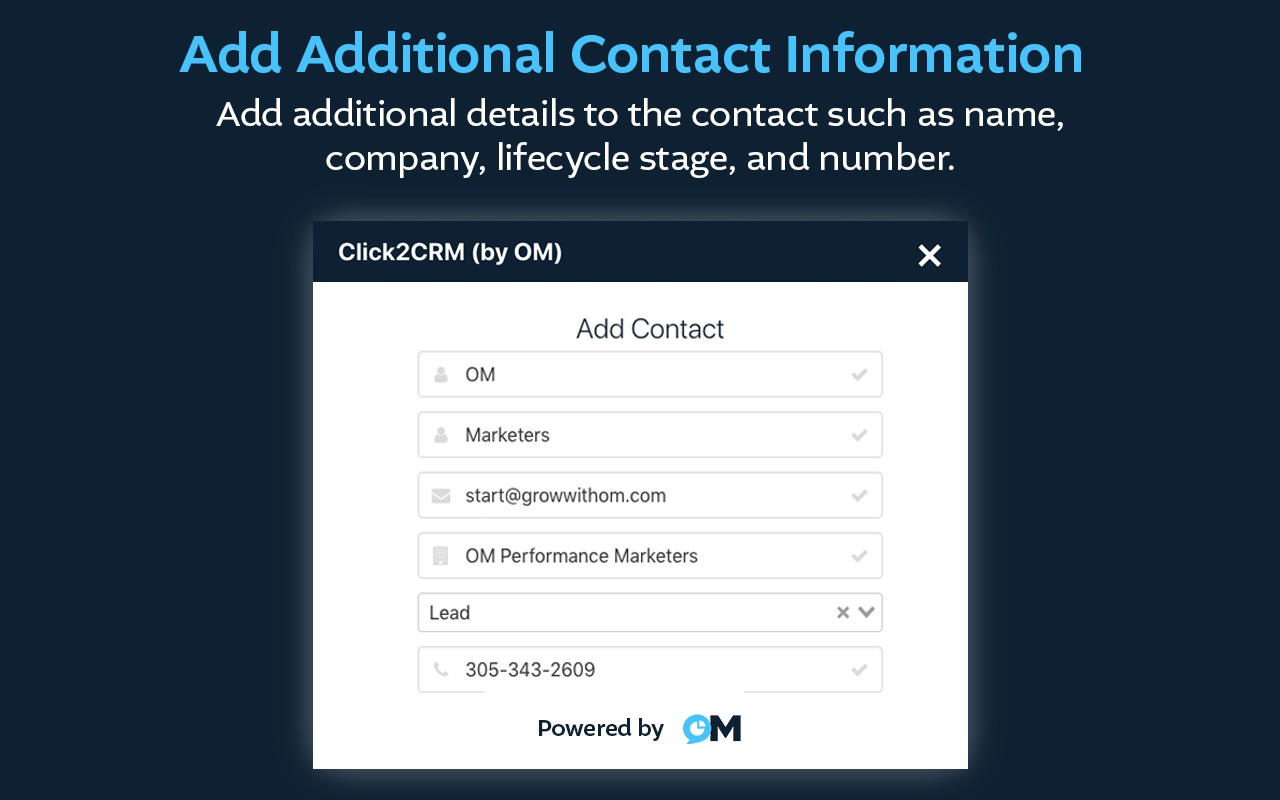 Click2CRM - Instantly Add Contacts to Hubspot chrome谷歌浏览器插件_扩展第1张截图