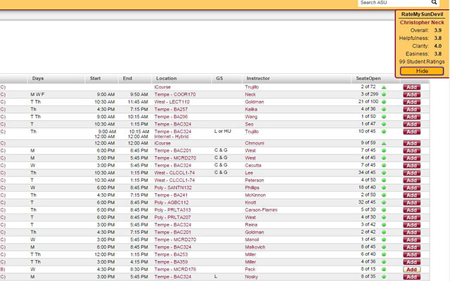 RateMySunDevil chrome谷歌浏览器插件_扩展第2张截图
