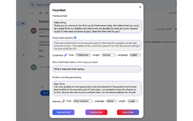 FlashMail: AI Email Assistant chrome谷歌浏览器插件_扩展第2张截图
