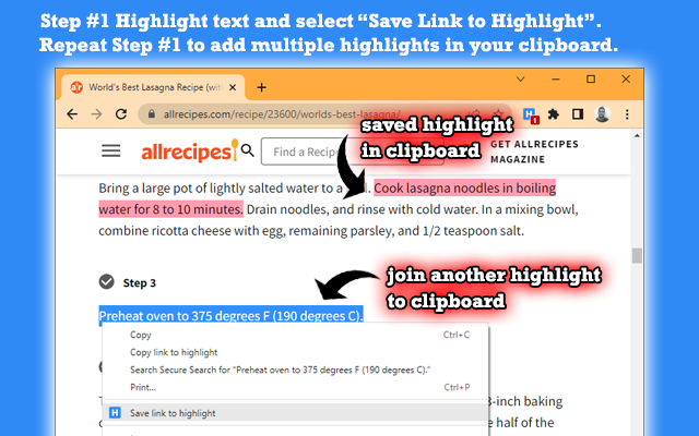 Save Link to Highlight chrome谷歌浏览器插件_扩展第3张截图