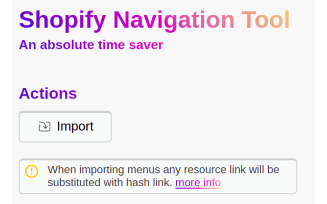 Shopify Navigation Tool chrome谷歌浏览器插件_扩展第1张截图