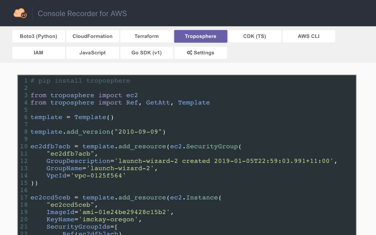 Console Recorder for AWS chrome谷歌浏览器插件_扩展第2张截图