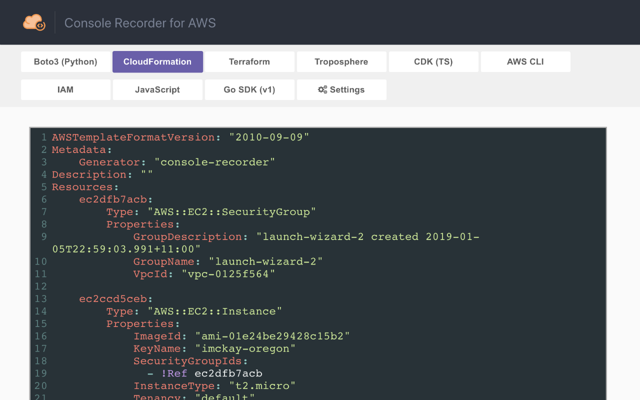 Console Recorder for AWS chrome谷歌浏览器插件_扩展第3张截图