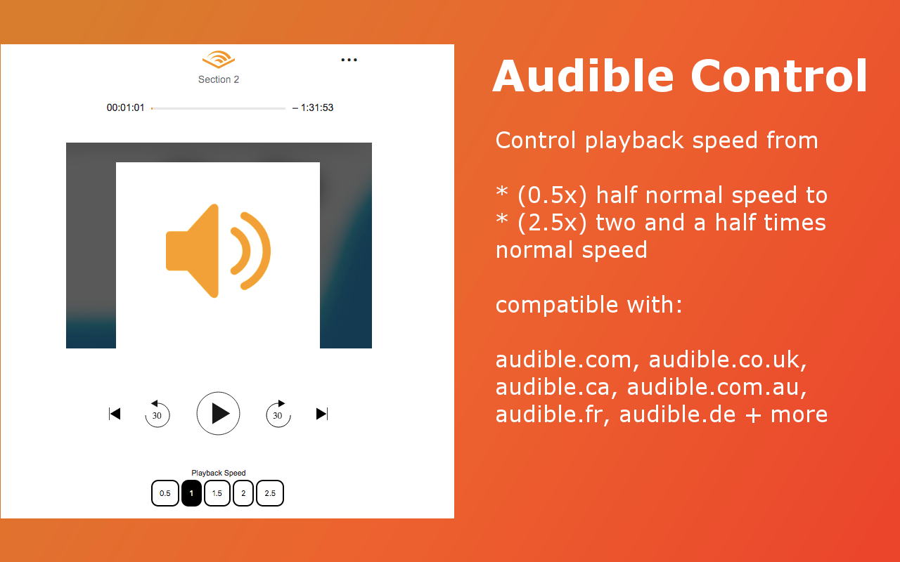 Audible Control chrome谷歌浏览器插件_扩展第2张截图