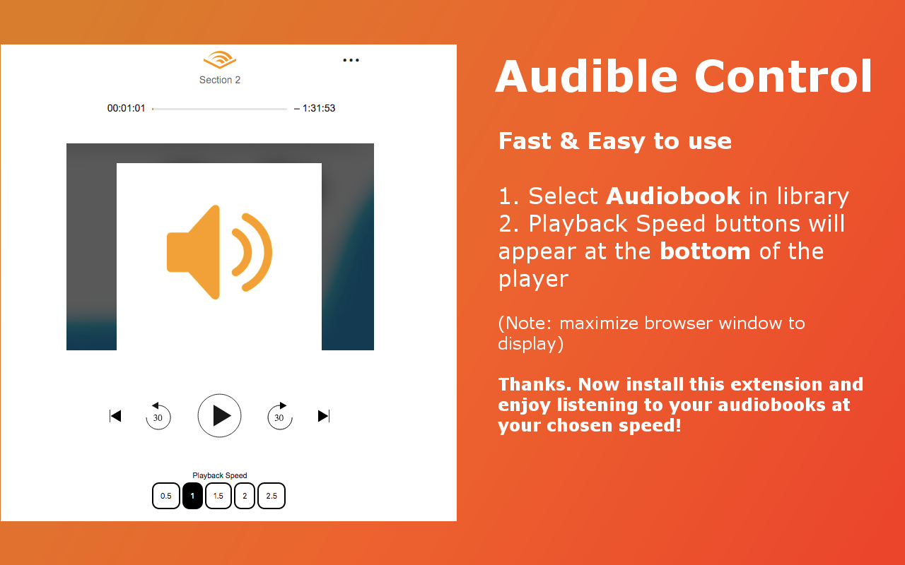 Audible Control chrome谷歌浏览器插件_扩展第3张截图