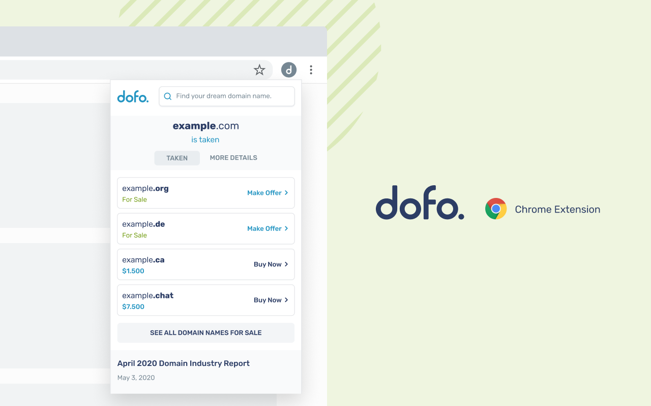 Dofo Domain Search chrome谷歌浏览器插件_扩展第2张截图