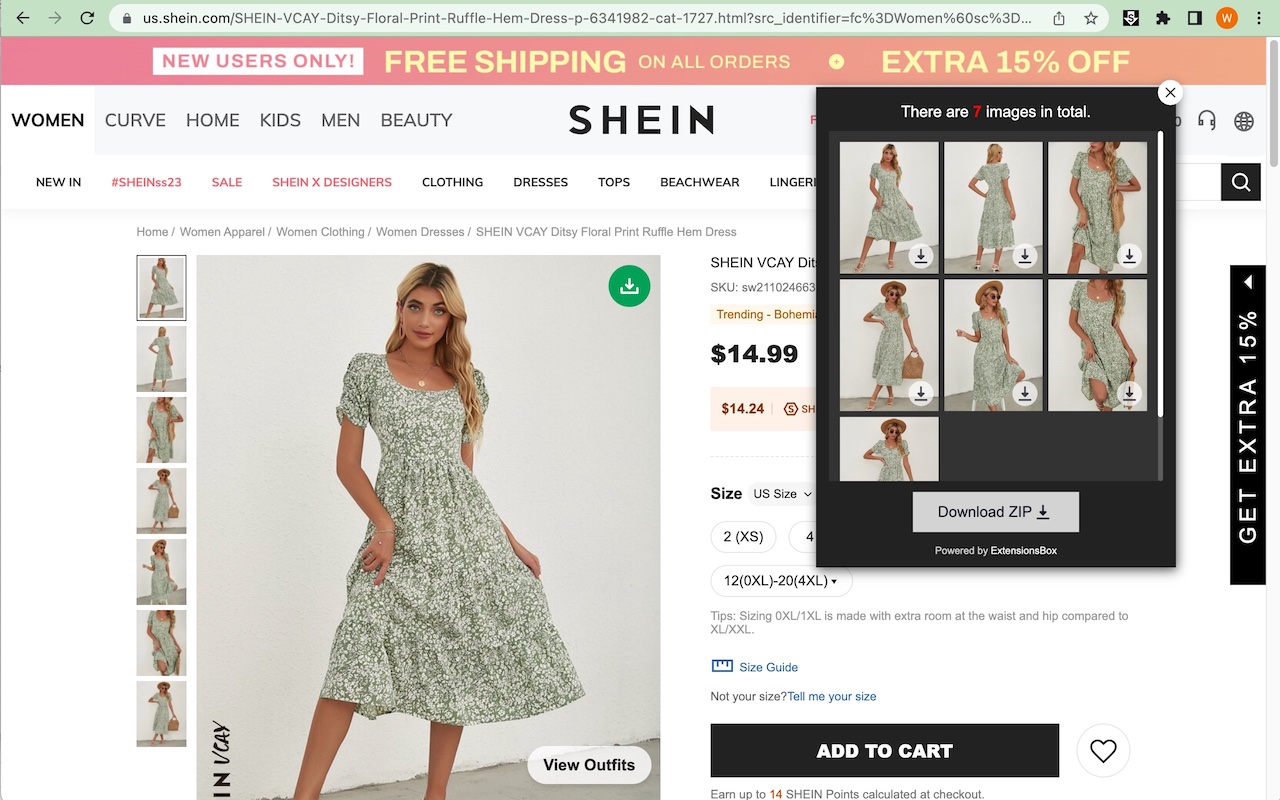 Shein Images Downloader chrome谷歌浏览器插件_扩展第2张截图