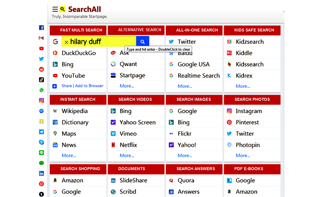 Search Web, AIChat, Social Videos, Images one chrome谷歌浏览器插件_扩展第1张截图