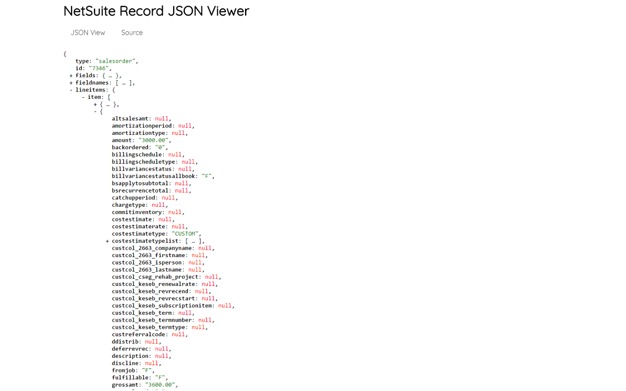 NetSuite Record JSON Viewer chrome谷歌浏览器插件_扩展第1张截图