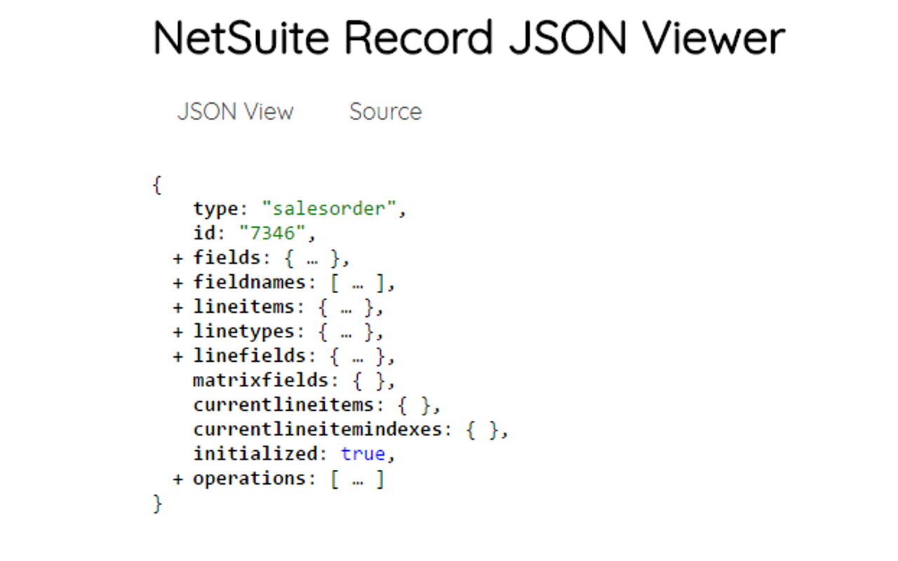 NetSuite Record JSON Viewer chrome谷歌浏览器插件_扩展第2张截图