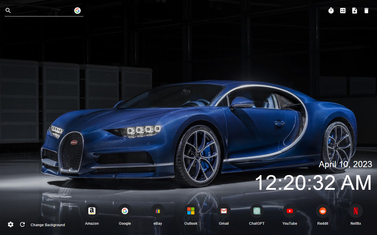 Bugatti Wallpaper Theme New Tab chrome谷歌浏览器插件_扩展第2张截图