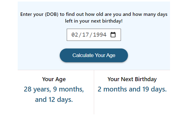 Age Calculator by Birthdate chrome谷歌浏览器插件_扩展第1张截图