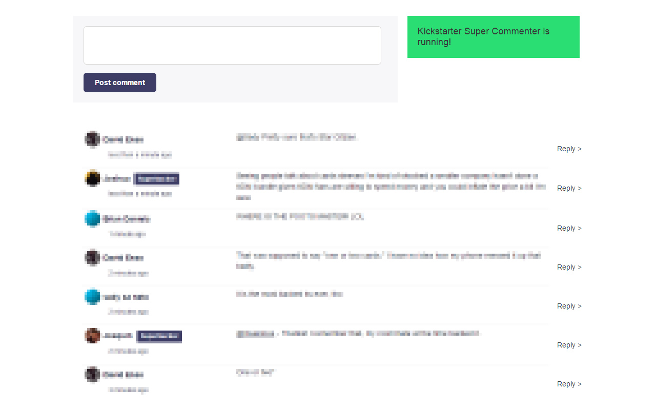 Kickstarter Super Commenter chrome谷歌浏览器插件_扩展第1张截图
