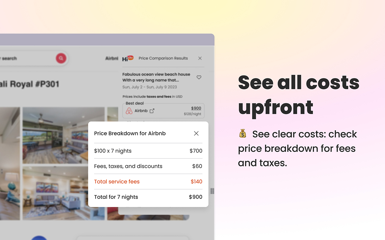 HiChee: Airbnb/Booking/Vrbo Price Comparison chrome谷歌浏览器插件_扩展第3张截图