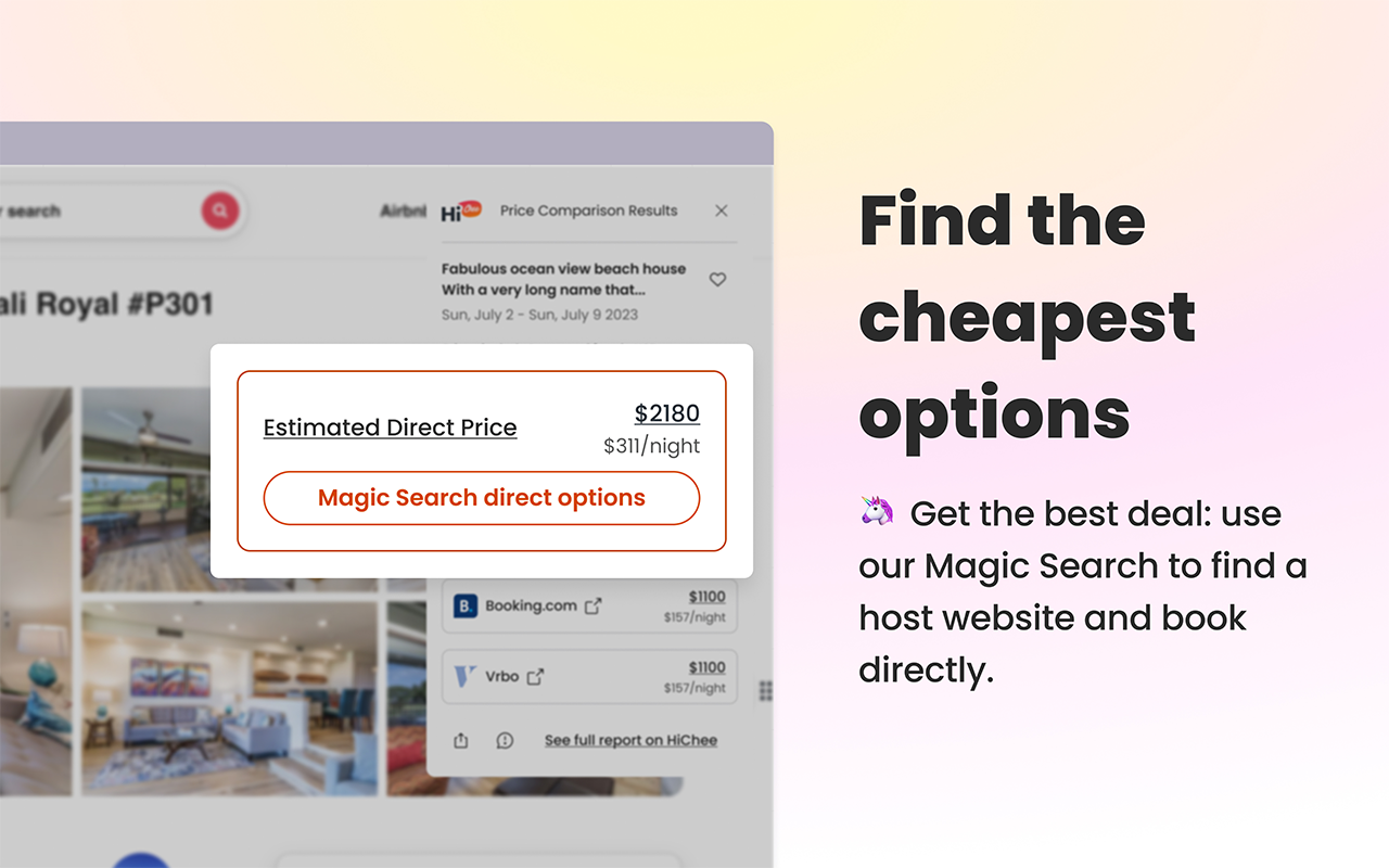 HiChee: Airbnb/Booking/Vrbo Price Comparison chrome谷歌浏览器插件_扩展第4张截图