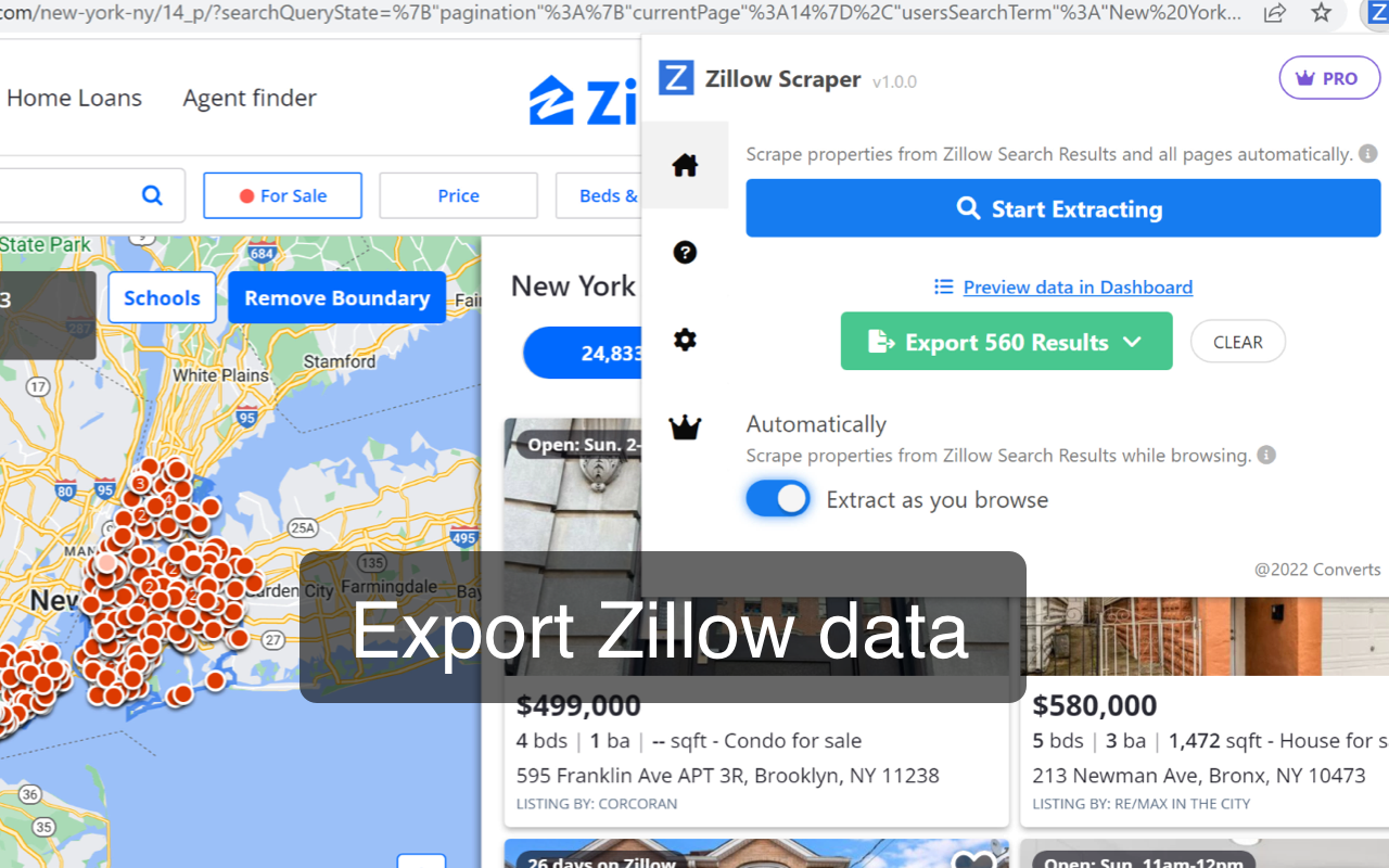 Export Zillow Real Estate chrome谷歌浏览器插件_扩展第2张截图