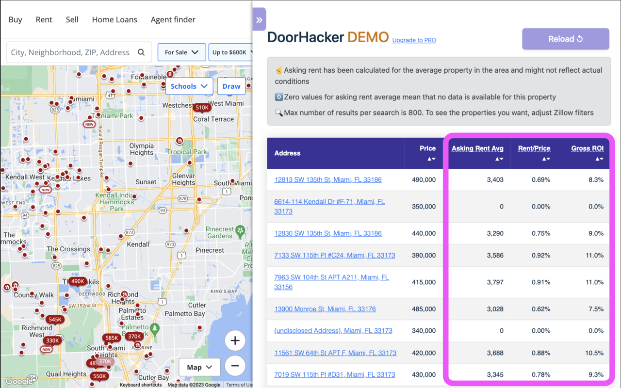 Doorhacker: cash flow properties on Zillow chrome谷歌浏览器插件_扩展第5张截图