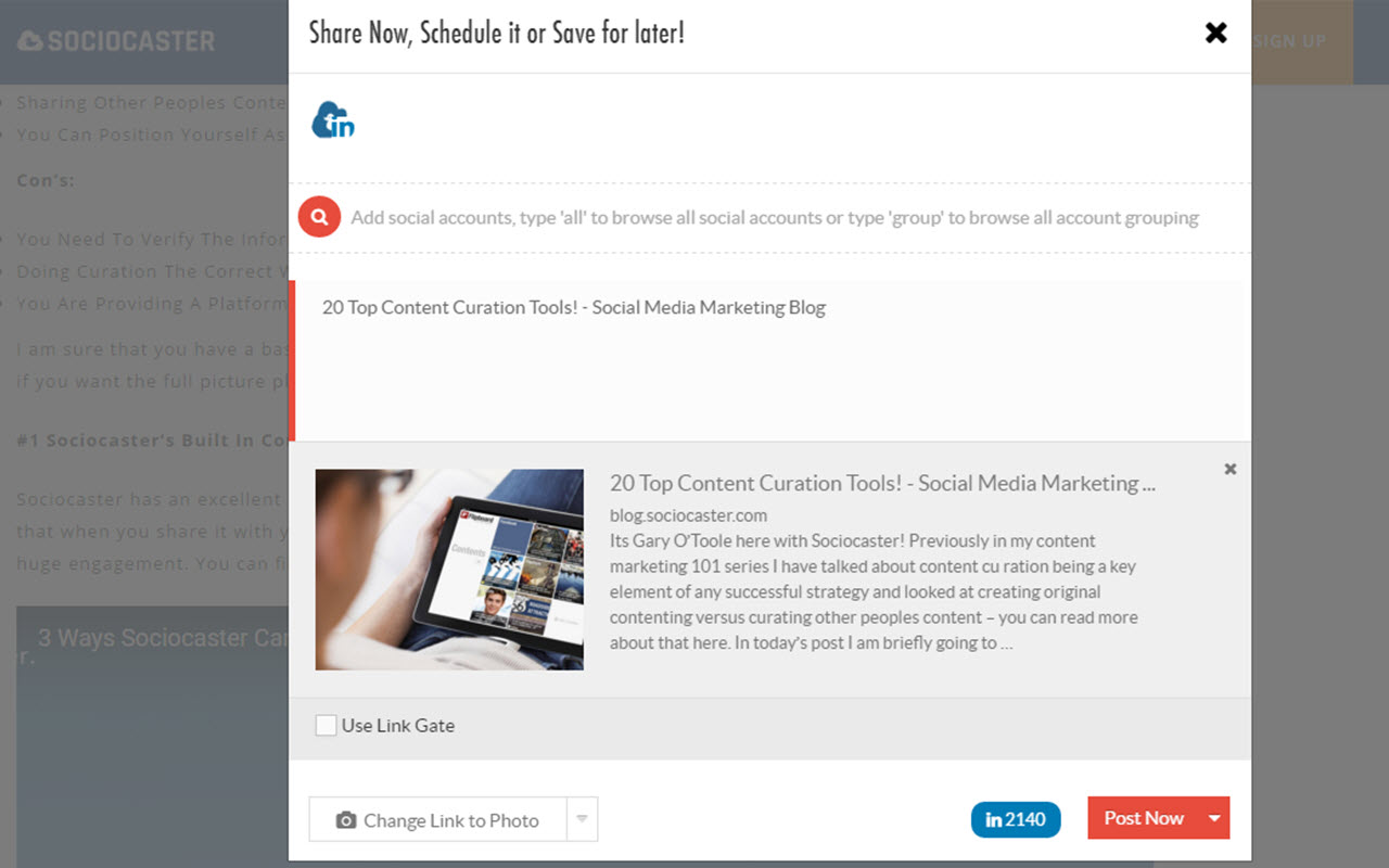 Sociocaster chrome谷歌浏览器插件_扩展第1张截图