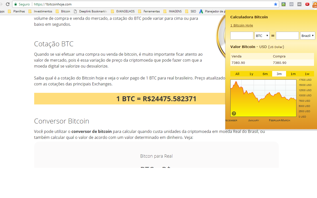 Bitcoin Hoje chrome谷歌浏览器插件_扩展第1张截图