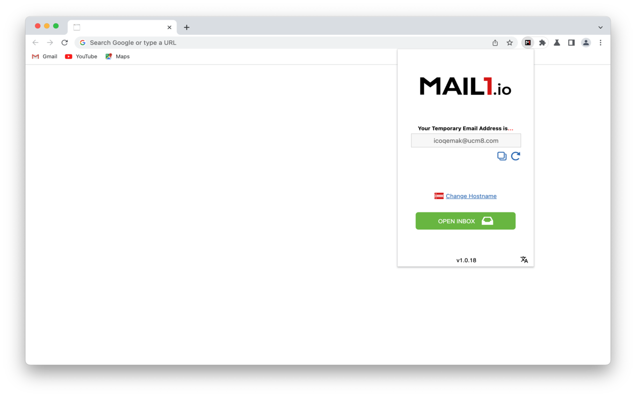 Mail1.io - Temporary Disposable Email chrome谷歌浏览器插件_扩展第1张截图