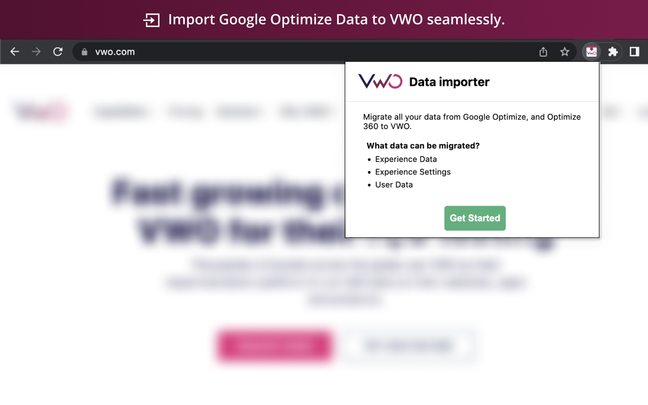 Migrate from Google Optimize to VWO chrome谷歌浏览器插件_扩展第3张截图