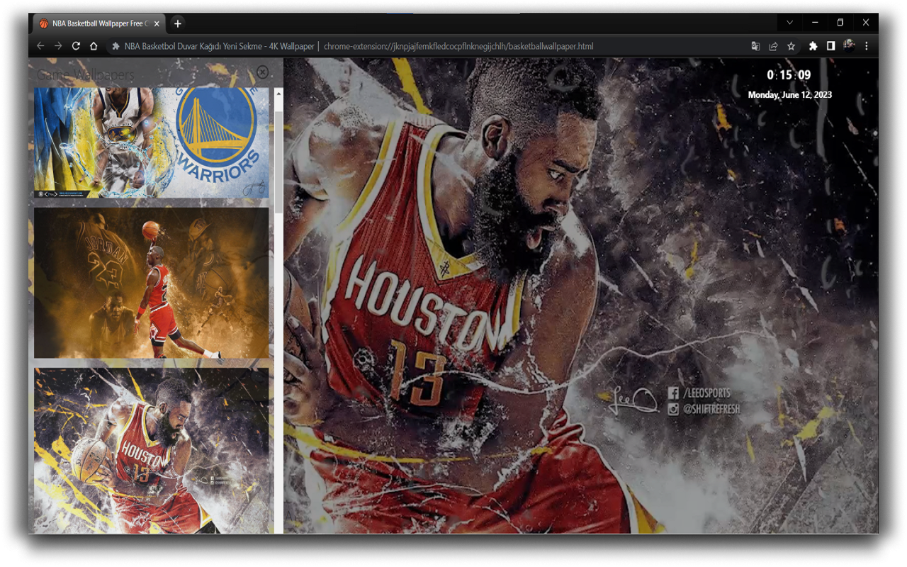Basketball Wallpaper New Tab - 4K Wallpaper chrome谷歌浏览器插件_扩展第3张截图