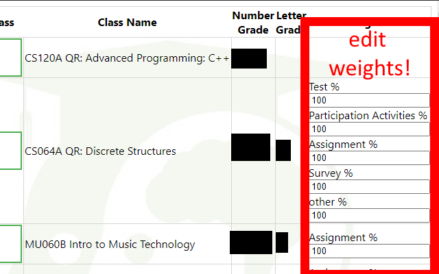 Blackboard Grades UVM chrome谷歌浏览器插件_扩展第2张截图