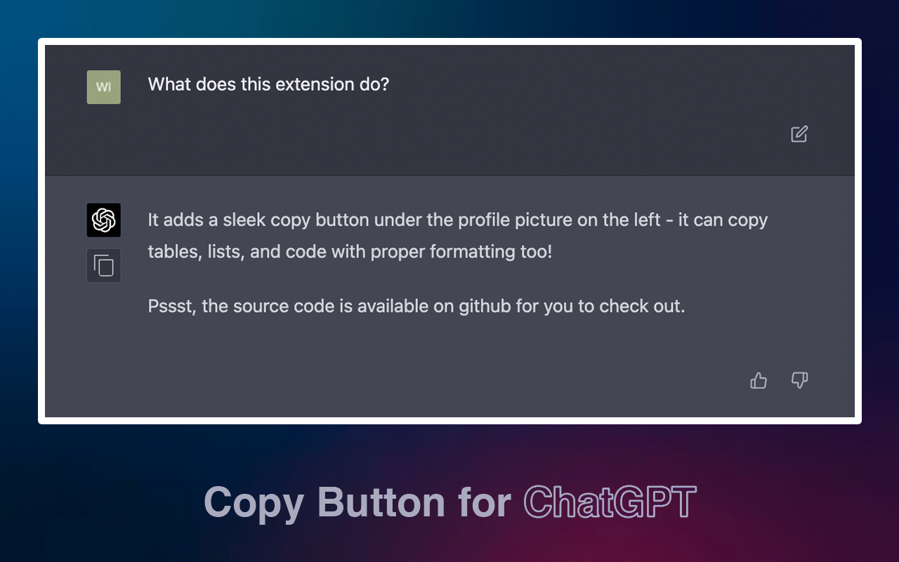 Copy Button for ChatGPT chrome谷歌浏览器插件_扩展第2张截图