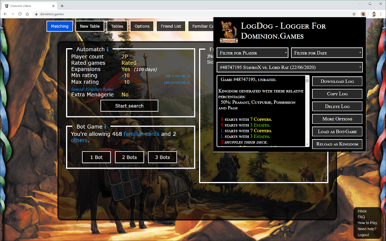 LogDog - Logger for Dominion Online chrome谷歌浏览器插件_扩展第6张截图