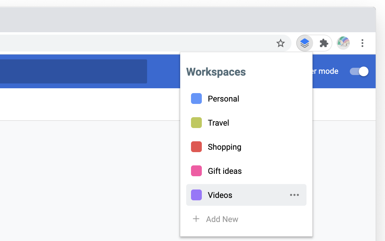 Workspaces chrome谷歌浏览器插件_扩展第2张截图