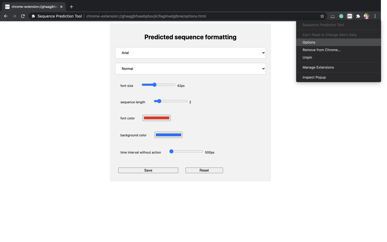 Sequence Prediction Tool chrome谷歌浏览器插件_扩展第4张截图